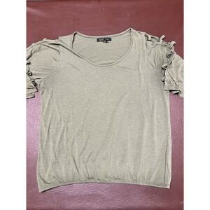 Goddess Cold Shoulder‎ Olive Green Knit Blouse Sz. XL